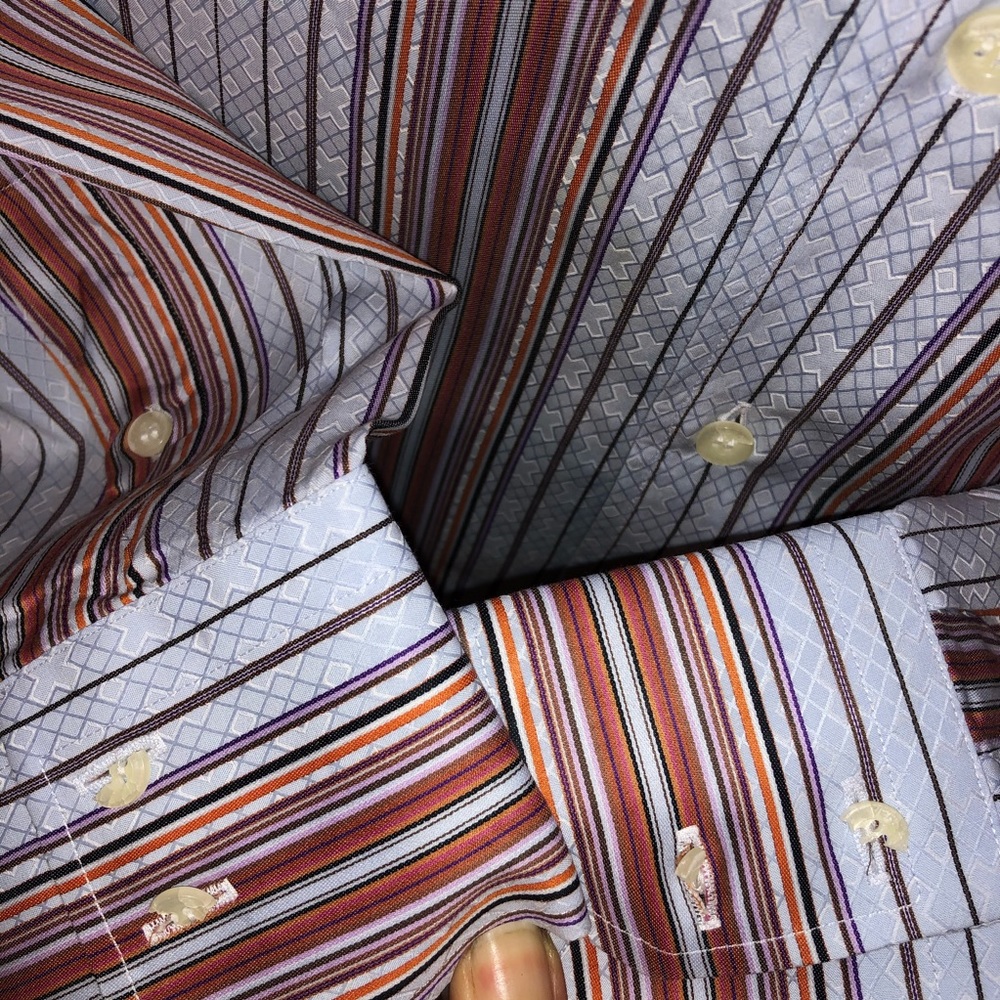 Versace Classic Stripes Button Down Size 16/41 - image 5